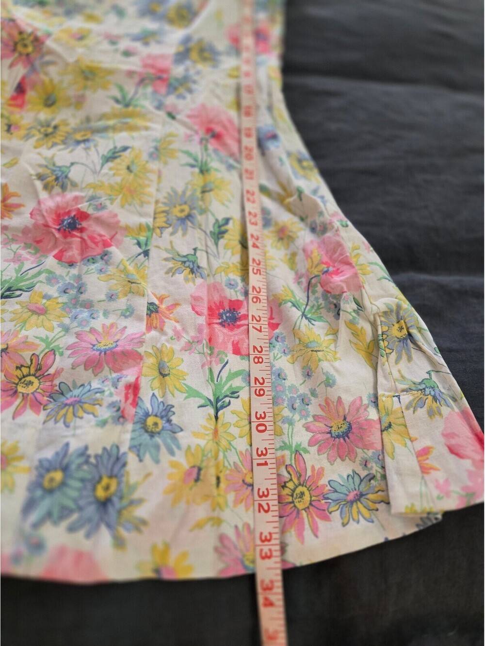 NWT Gap Linen-Blend Mini Dress Floral yellow pink white sundress MEDIUM - Picture 7 of 8